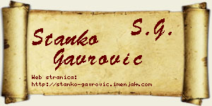 Stanko Gavrović vizit kartica